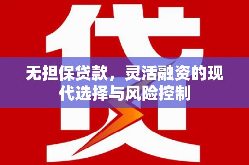 和美无担保贷款，灵活融资的现代选择与风险控制