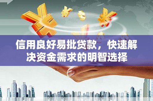 和美信用良好易批贷款，快速解决资金需求的明智选择