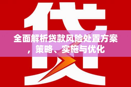 和美全面解析贷款风险处置方案，策略、实施与优化